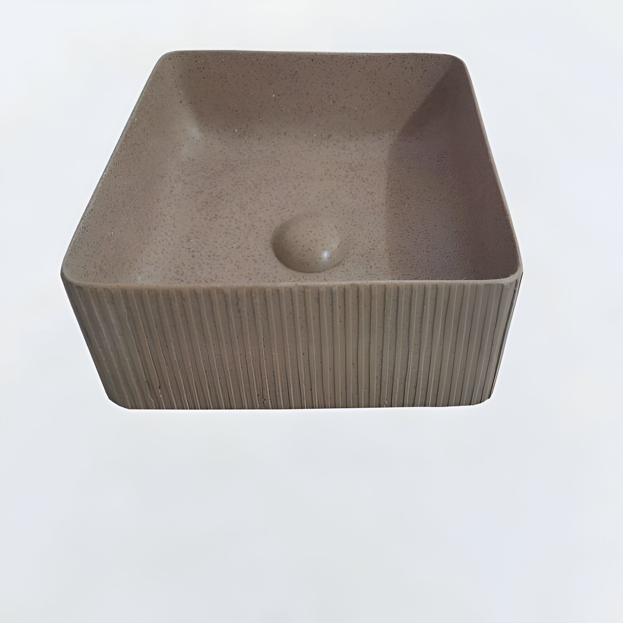 High-quality ceramic countertop washbasin model TTH 037 featuring a refined square structure with smooth glazed surface, quartz-inspired design pattern, balanced depth for practical daily use, suitable for modern residential and commercial bathroom vanity installations with standard fittings.