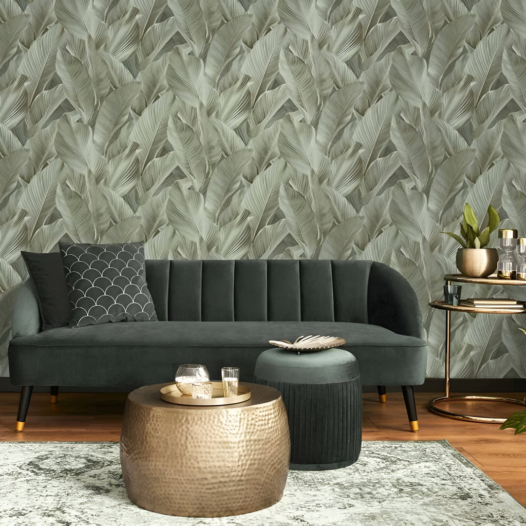 Tahiti 13306 wallpaper design featuring delicate floral patterns in a soft grey tone, highlighting the fine textures, elegant botanical detailing, and contemporary finish that enhances modern interiors with a calming, stylish look.