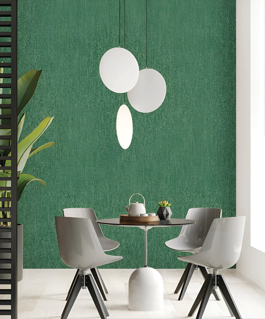 Tahiti 13313 green textured wallpaper featuring an elegant, nature-inspired design, perfect for modern living rooms, bedrooms, or feature walls, adding depth, sophistication, and a soothing ambiance.