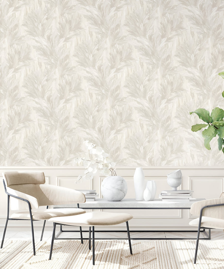 Tahiti 13344 wallpaper in grey with delicate floral patterns, ideal for modern and classic interiors, adding elegance, sophistication, and a serene ambiance to living rooms, bedrooms, and hallways.