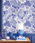 Tahiti 13361 Floral Blue Wallpaper featuring delicate and intricate blue floral motifs on a soft textured background, perfect for living rooms, bedrooms, and accent walls to create a serene and stylish ambiance.