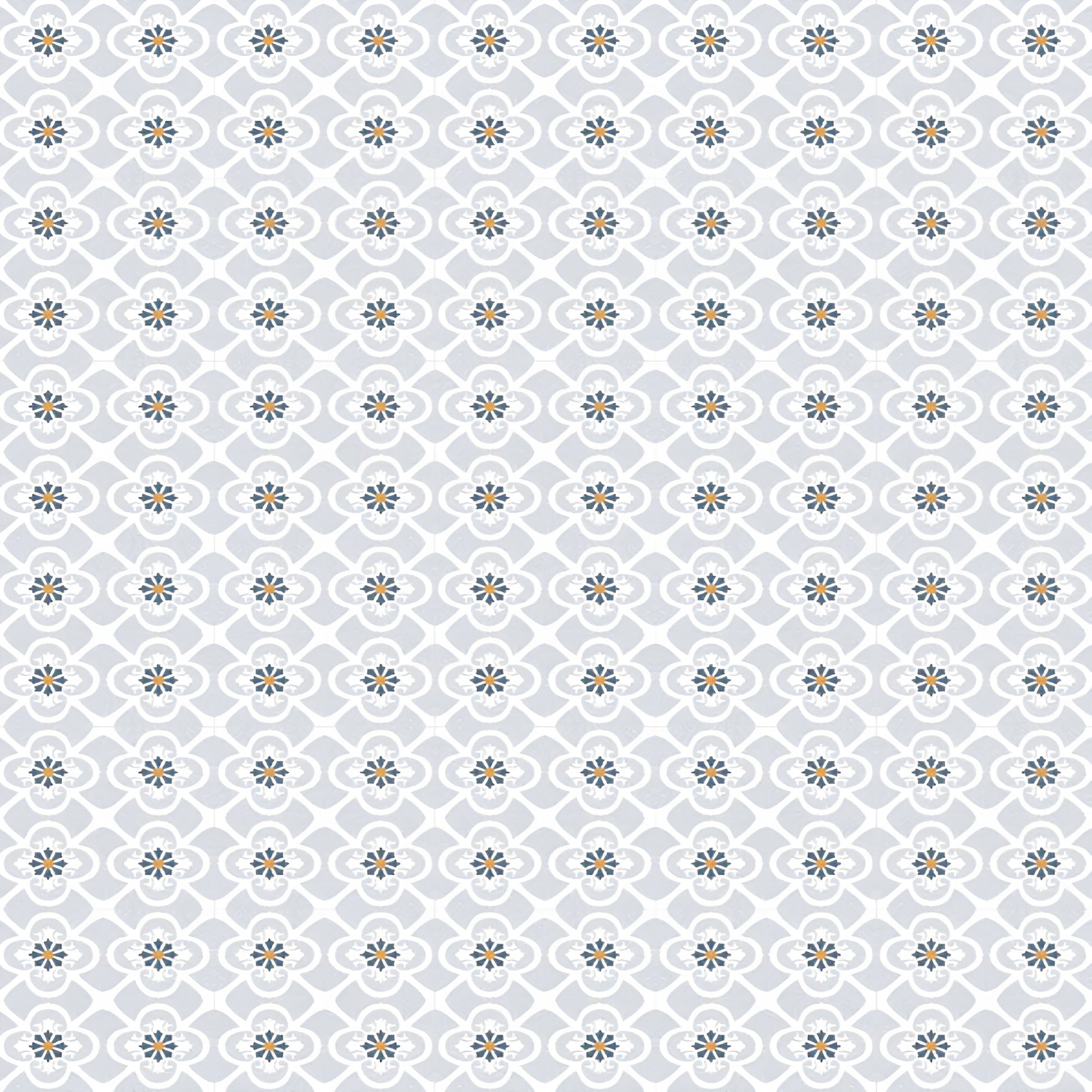 Tender White Moroccan Vitrified Tile 8x8 Inch with elegant printed and Rangoli designs, matt finish, perfect for enhancing floor and wall interiors with a durable, high-quality vitrified surface.