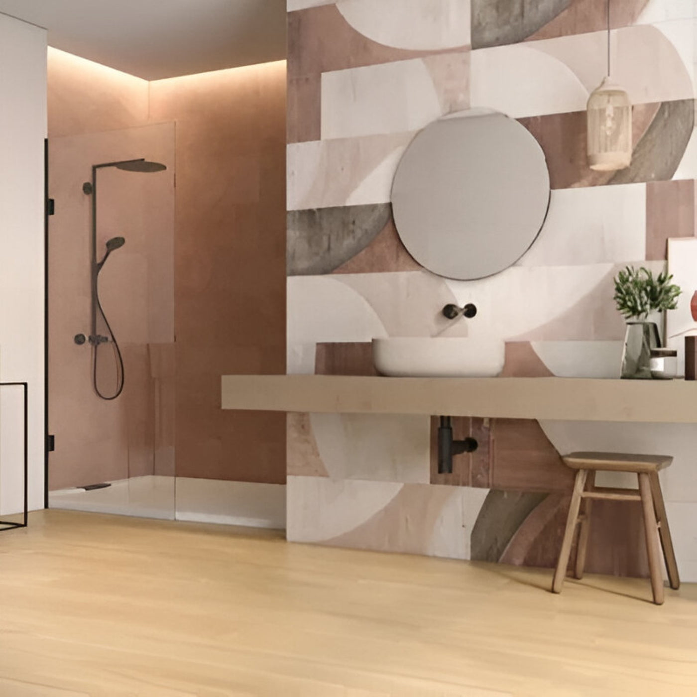 Artistic Spanish Beige Bathroom Design Inspiration