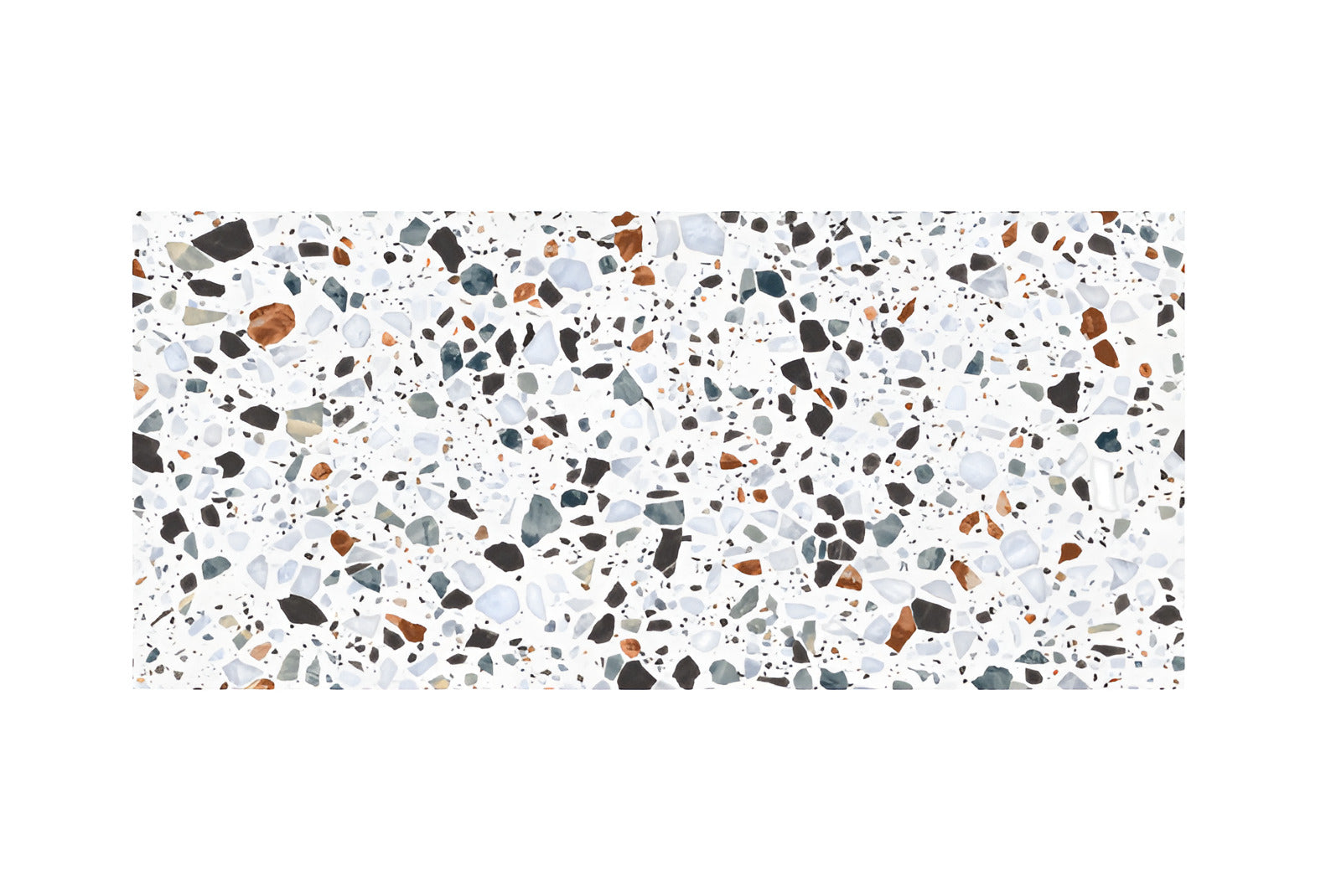 Large-format Terrazzo Multy vitrified tile in a 24 x 48 inch size installed in a modern interior space, showcasing terrazzo-inspired detailing with a matt carved surface that adds texture and depth, creating a seamless and elegant floor and wall design suitable for contemporary residential and commercial environments