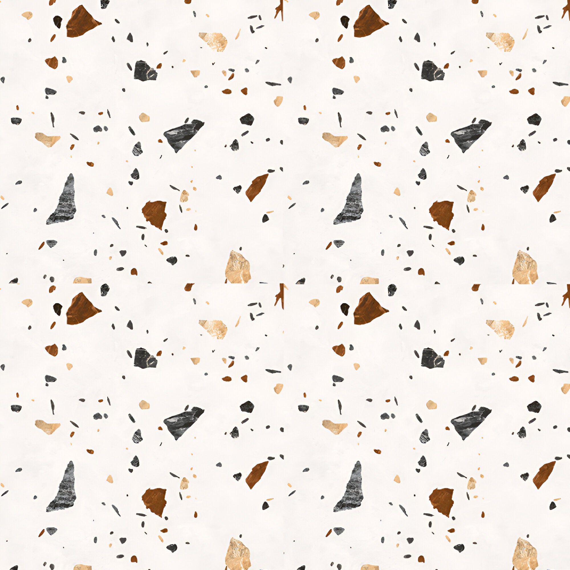 Terrazzo World Ceramic Tile in 24x24 inch size, showcasing a wooden-inspired surface texture with a matt finish, designed for modern floor applications, highlighting the detailed pattern, smooth edges, and realistic surface depth suitable for residential and commercial interiors.