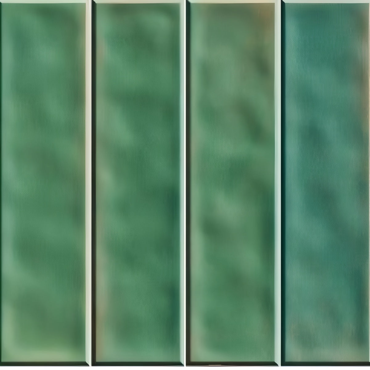 Tikal Cosmo Fern Tile - 12x12 ceramic wall tile with vertical fern green panels and artisan-style glaze

