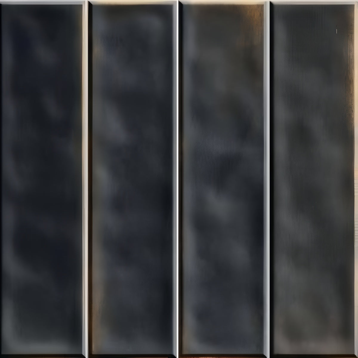 Tikal Cosmo Kohl Tile - 12x12 ceramic wall tile with vertical panel design and deep black semi-gloss glaze

