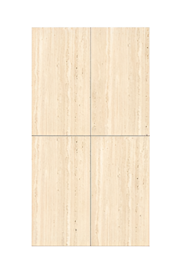 Travertino Beige Marble Vitrified Tile 24 x 48 inch featuring a soft beige travertine-inspired design with natural flowing patterns, ideal for creating an elegant and seamless look on floors and walls.
