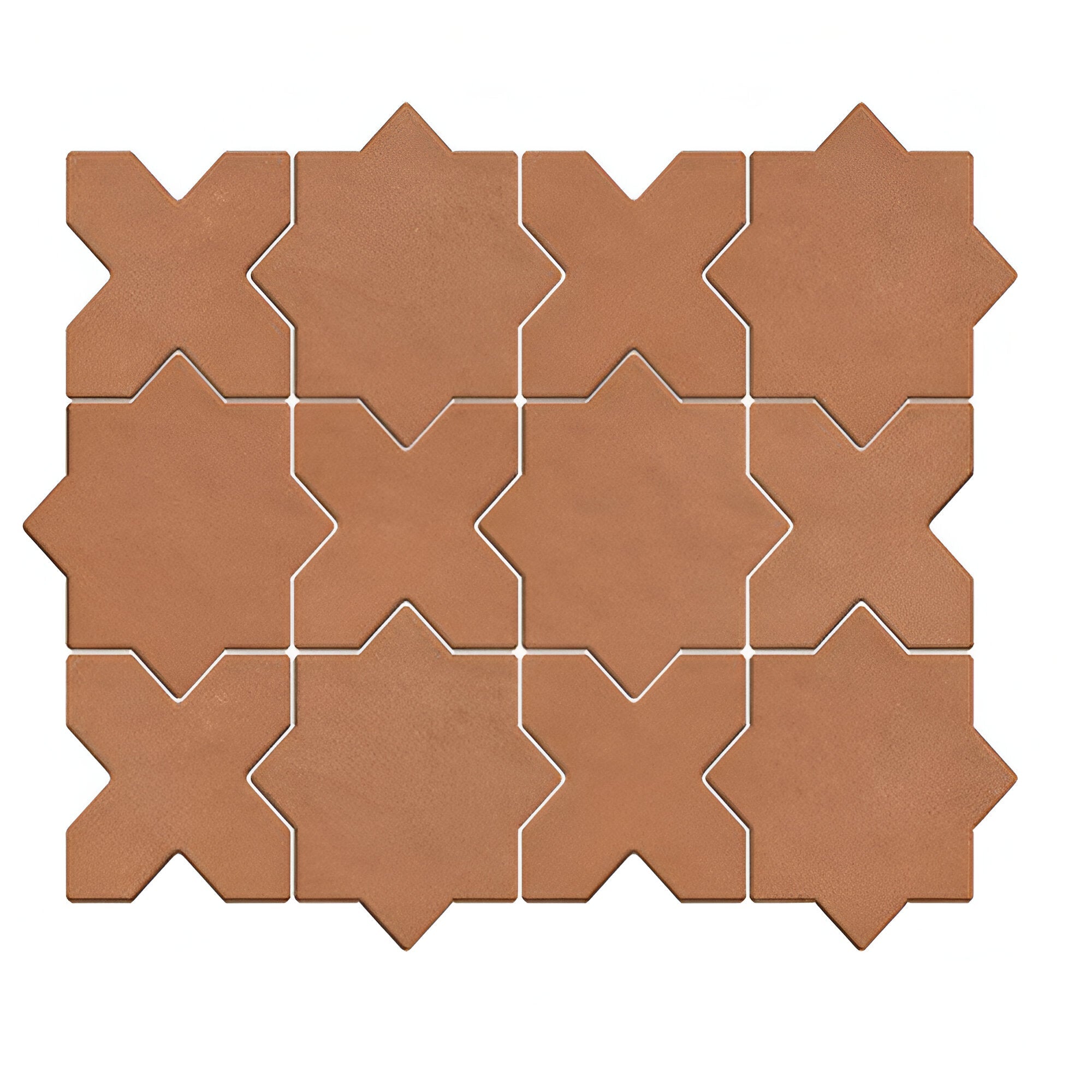 Trefoil Beige Star-Cross vitrified tile in 6×6 inch size featuring an elegant geometric star-cross pattern with a soft beige tone and matt finish, suitable for stylish floor and wall applications in living rooms, kitchens, bathrooms, and commercial spaces.