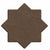 Trefoil Chocolate Star-Cross vitrified tile in 6×6 inch size featuring a detailed star-cross geometric pattern with a smooth matt finish, rich chocolate brown color, suitable for modern floor and wall applications in residential and commercial interiors.