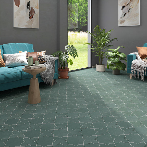 Trefoil Green Star-Cross Vitrified Tile 6 * 6 Inch