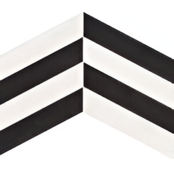 Tropaz Nevada & Jet Black Chevron Wooden Tile 6 Inch x 36 Inch