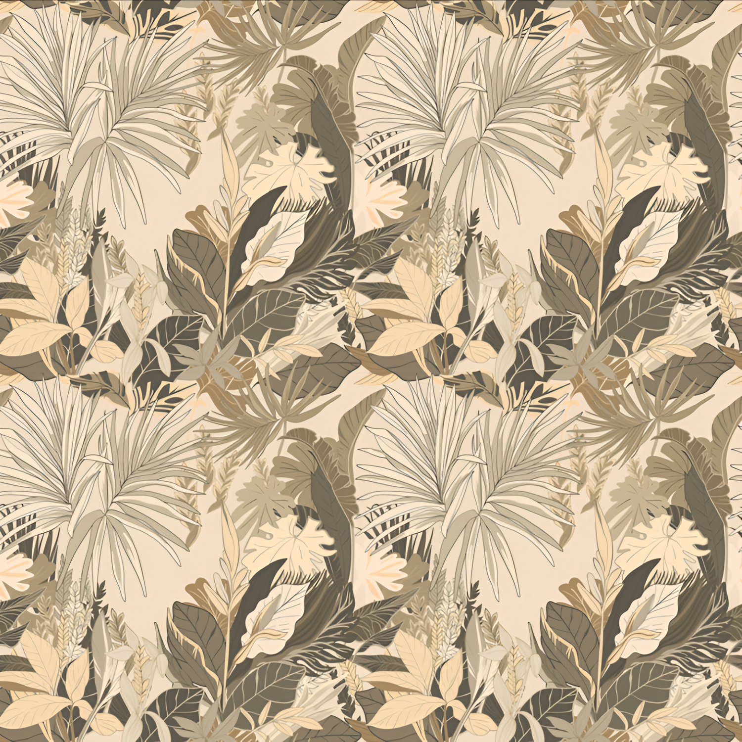 Tropical Beige Decor Ceramic Tile – 24x24 inch tile with tropical leaf design in soft beige tones on a neutral ceramic base.









