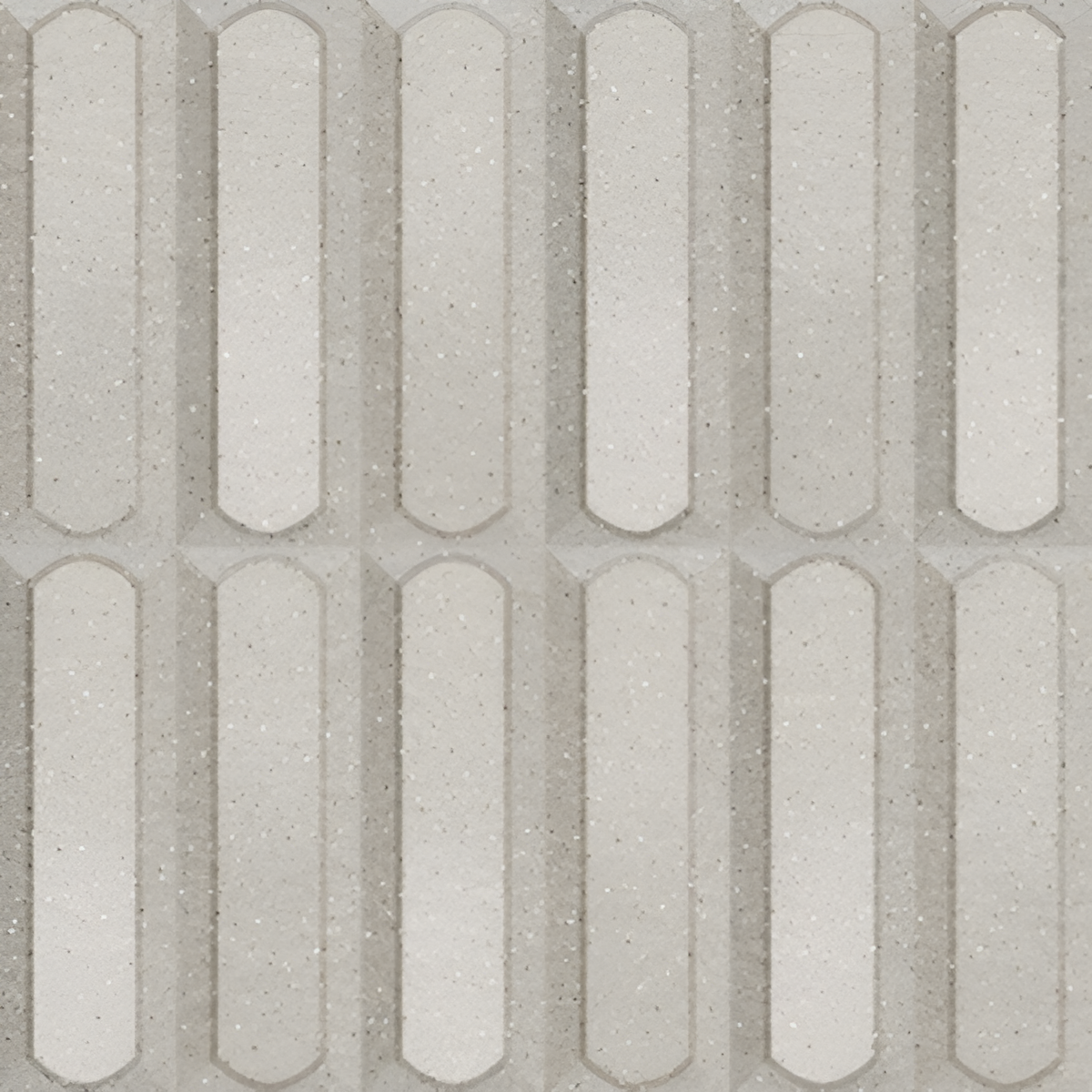 VM-33 Ceramic Tile 12x12 Inch in grey color with fluted subway design and glossy finish – durable ceramic tile ideal for modern walls, kitchens, bathrooms, and feature areas with sleek reflective surface.