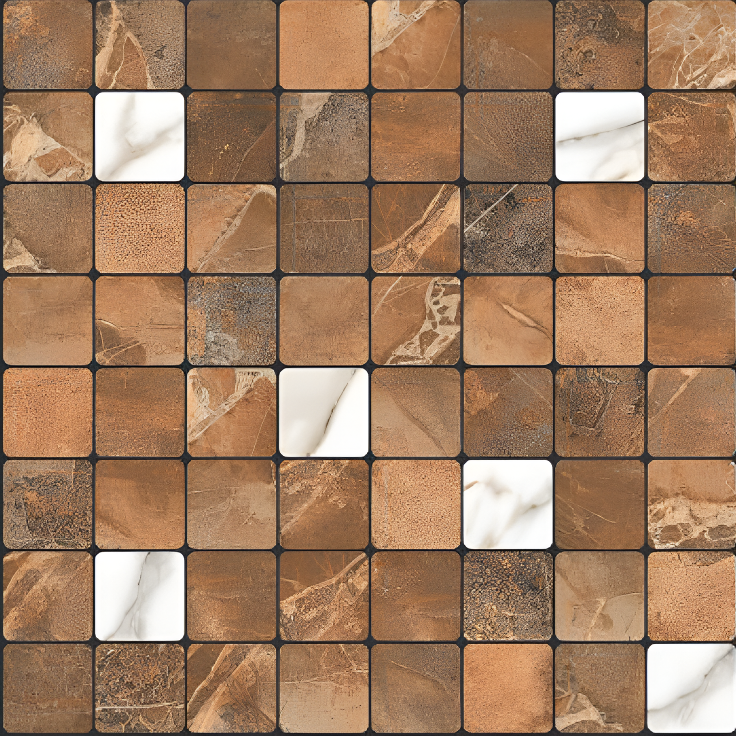 Varmora Moroccan Vitrified Tile – 16x16 Inch floor tile featuring classic Moroccan patterns in subtle earthy tones, ideal for elegant and long-lasting flooring applications.