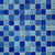 Vega Blue Mosaic Glass Tile 12x12 Inch, featuring vibrant blue glass pieces arranged in a mosaic pattern, perfect for decorative walls, backsplashes, and accent surfaces.
