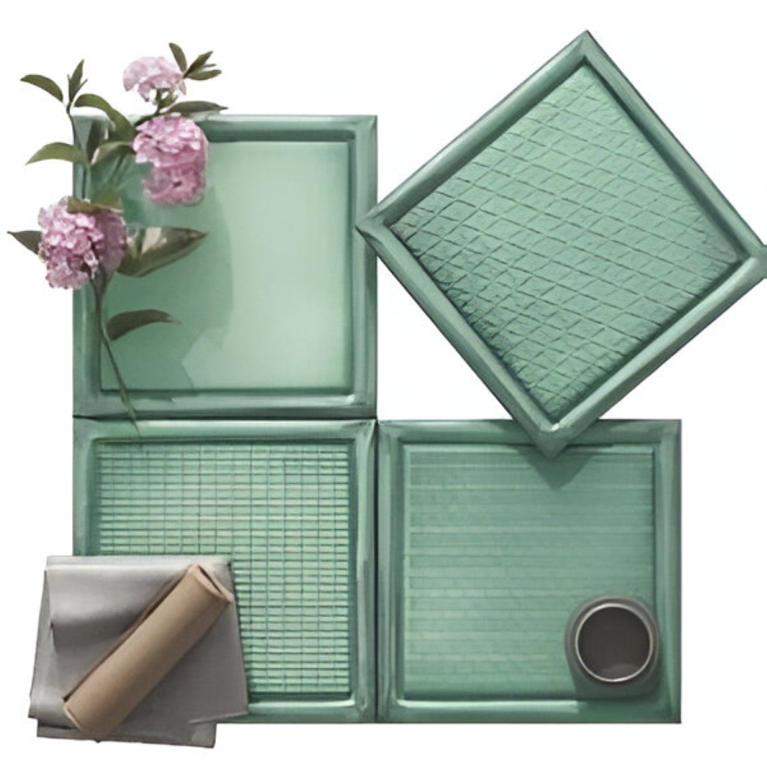 Verglas Green Ceramic Tile 8x8 inch with soft green tones, smooth matte finish, and subtle texture, perfect for refreshing and stylish flooring, wall, or backsplash applications
