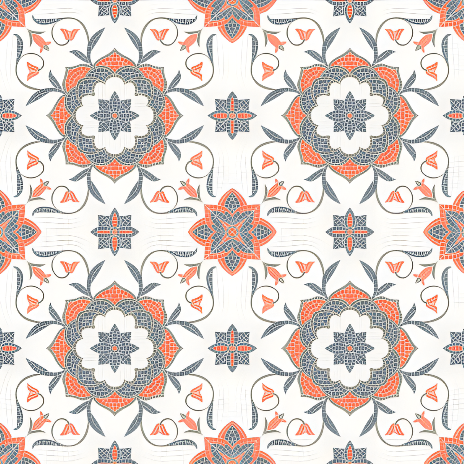 Victorian Mosaic Moroccan Ceramic Tile – 24x24 inch ceramic tile featuring intricate Victorian-style Moroccan mosaic patterns in vintage tones and geometric layouts.
