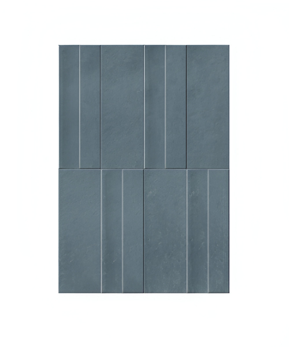 Wave Lagoon Subway Tile 3×9 inch ceramic wall tile featuring a soft lagoon shade with a matt finish, installed on a modern interior wall to create a calm, elegant, and contemporary surface with subtle texture and refined visual depth.
