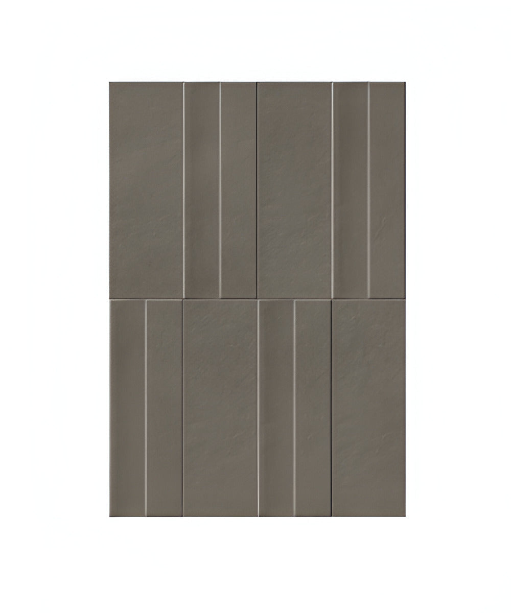 Wave Latte Subway Tile 3×9 inch ceramic wall tile with a soft matt finish, showcasing a gentle wave texture in warm latte color, installed on an interior wall creating a calm and elegant modern space.