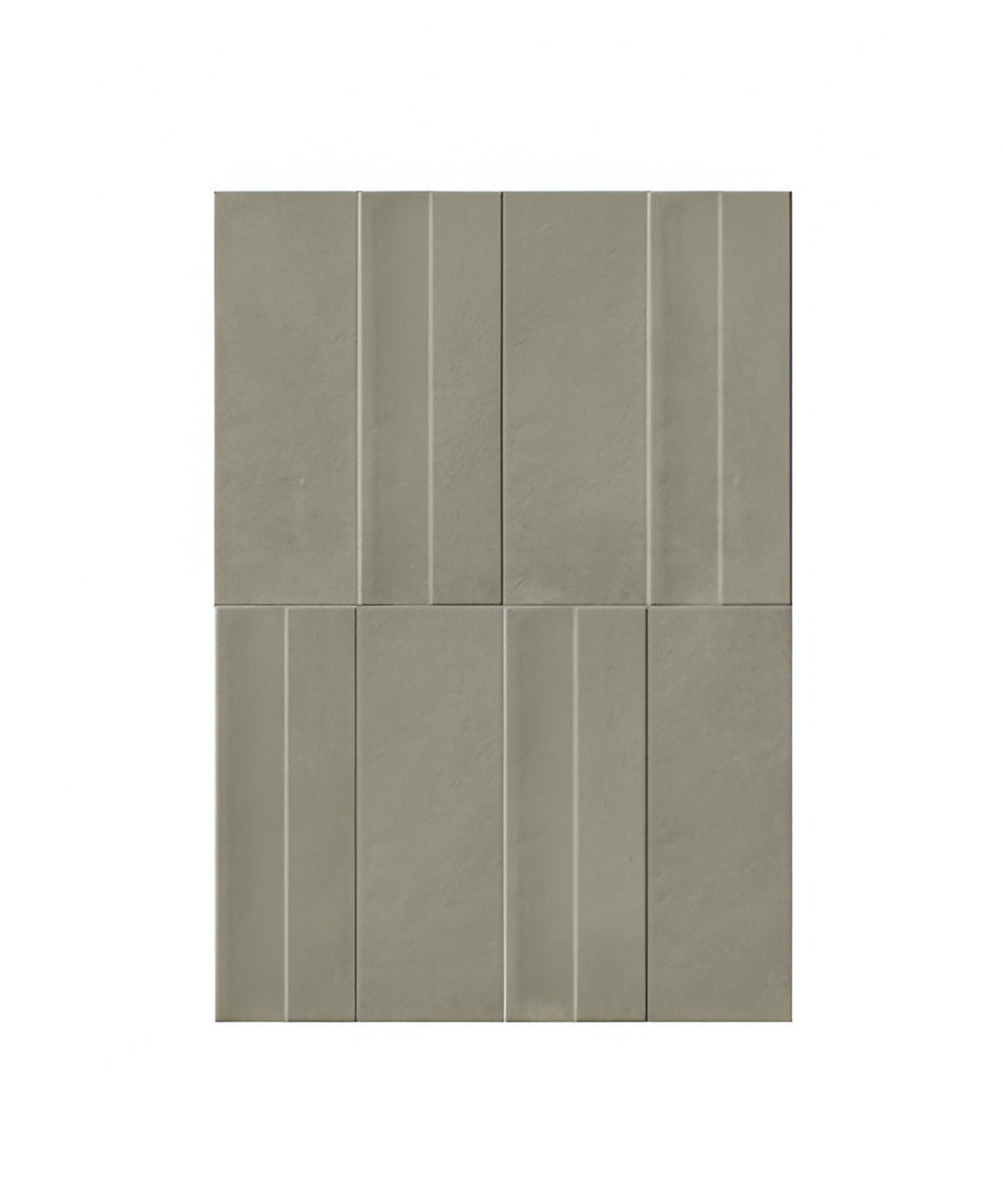 Wave Silva Subway Tile 3×9 inch ceramic wall tile with elegant matt finish, featuring a subtle wave-textured surface in silva tone, designed for modern kitchen backsplashes, bathroom walls, and stylish interior feature walls.