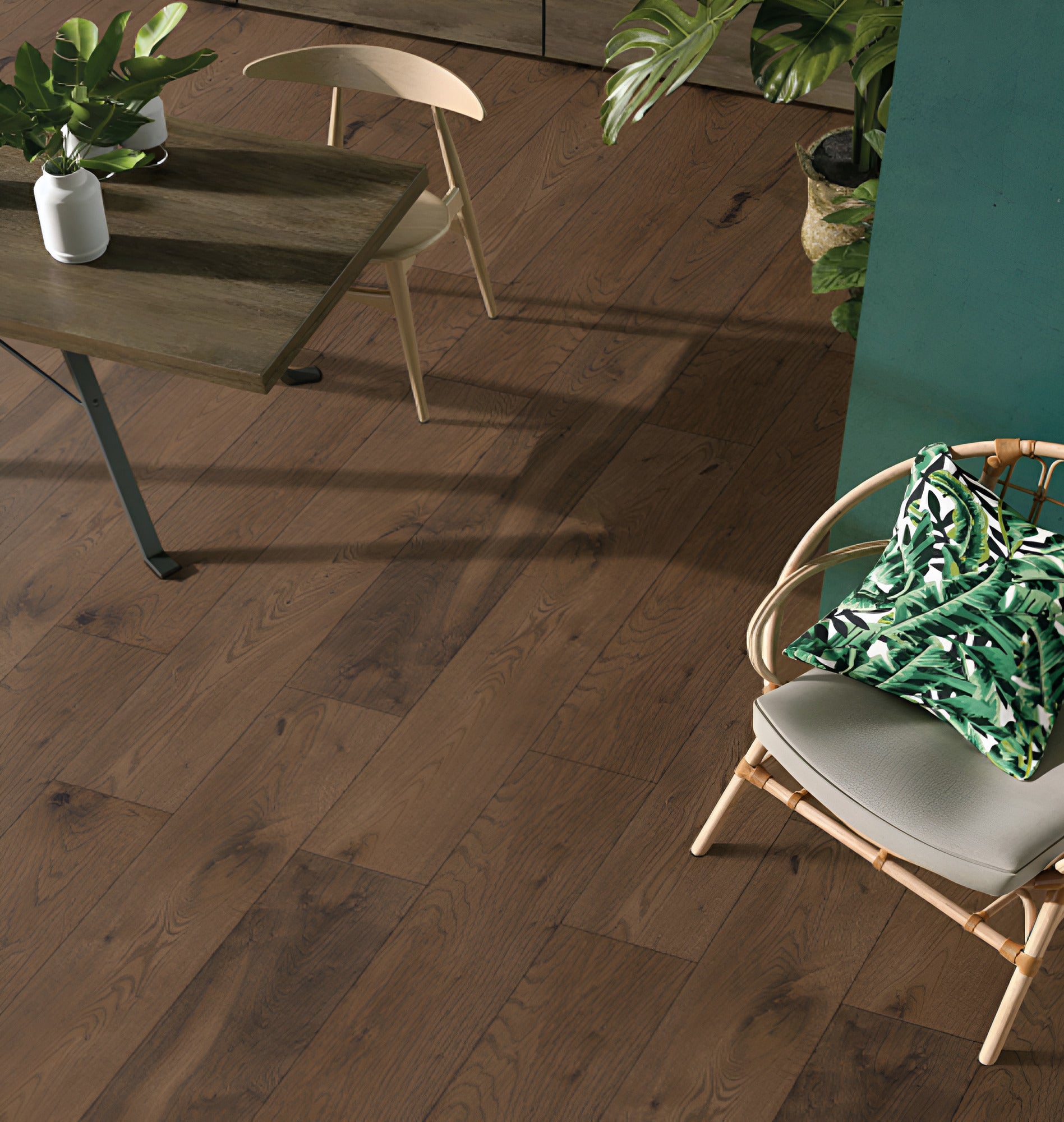 Wenge Raspberry Wooden Plank Vitrified Tile 8x48 Inch with rich brown-raspberry wood grain texture, matt finish surface, long wooden plank format showing natural grain patterns and smooth contemporary appearance for flooring applications.