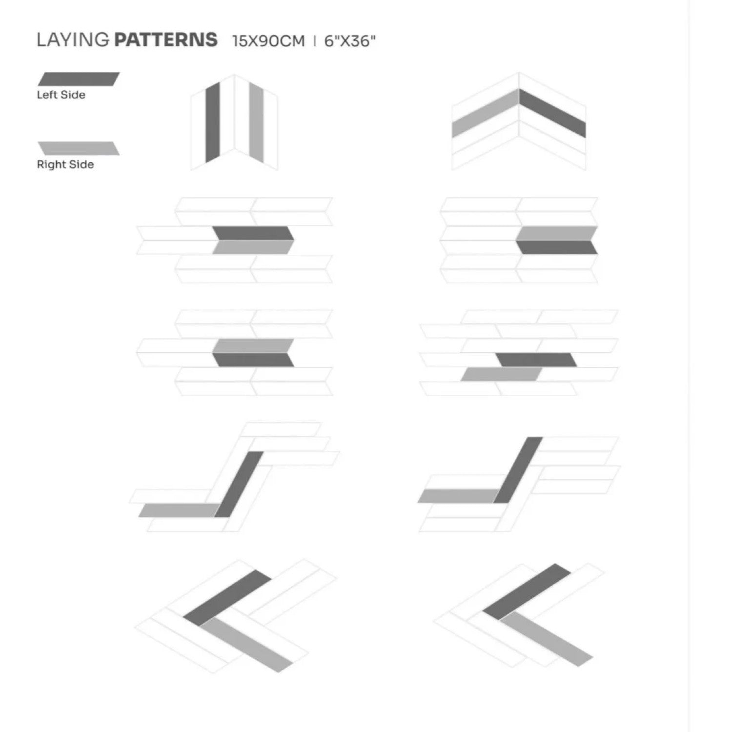 Oaklore Taupe Chevron Wooden Tile 6 Inch x 36 Inch