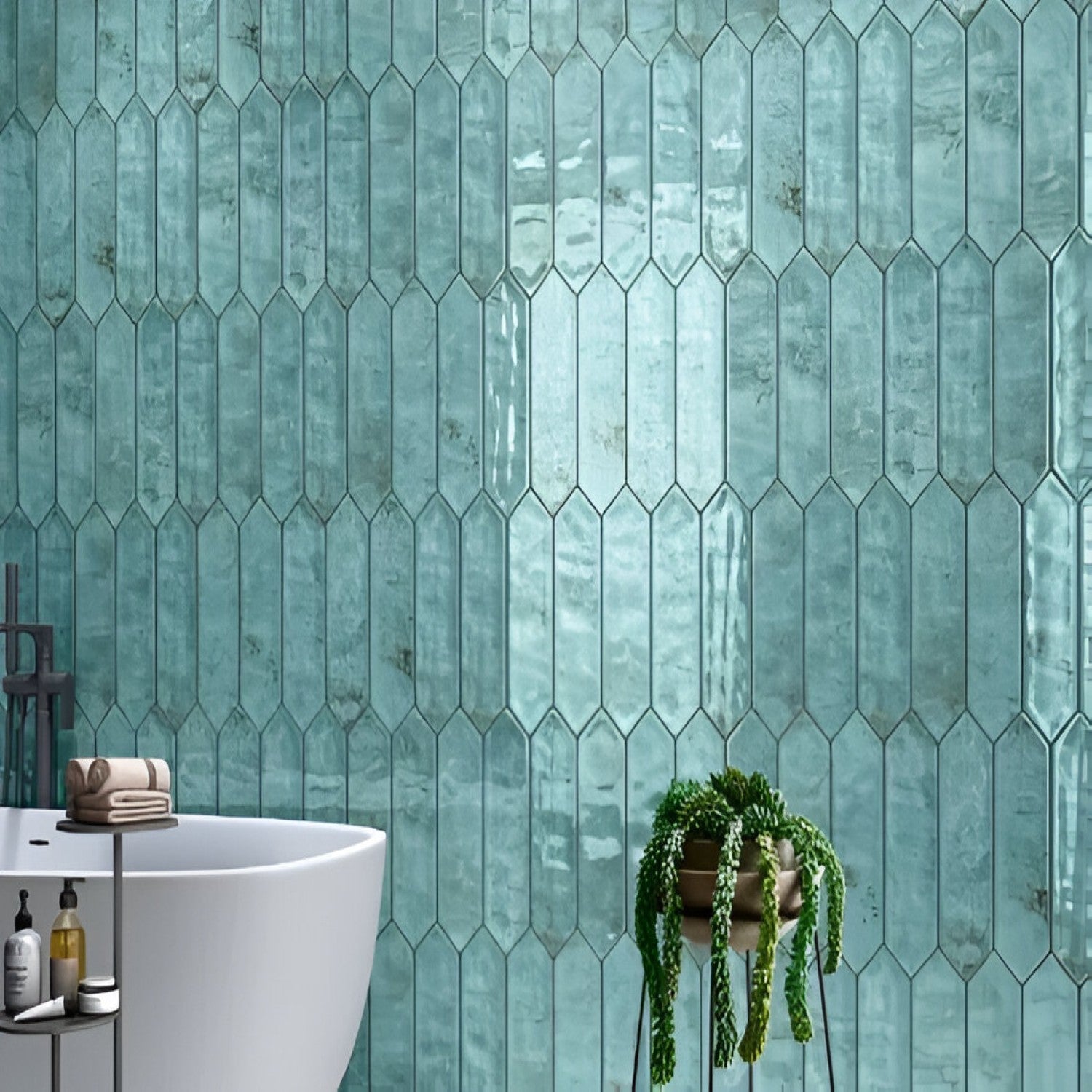 Zenga Ocean Glossy Subway Tile 3x12 Inch with deep blue glossy finish, smooth polished surface, ideal for elegant and contemporary kitchen backsplashes or accent walls
