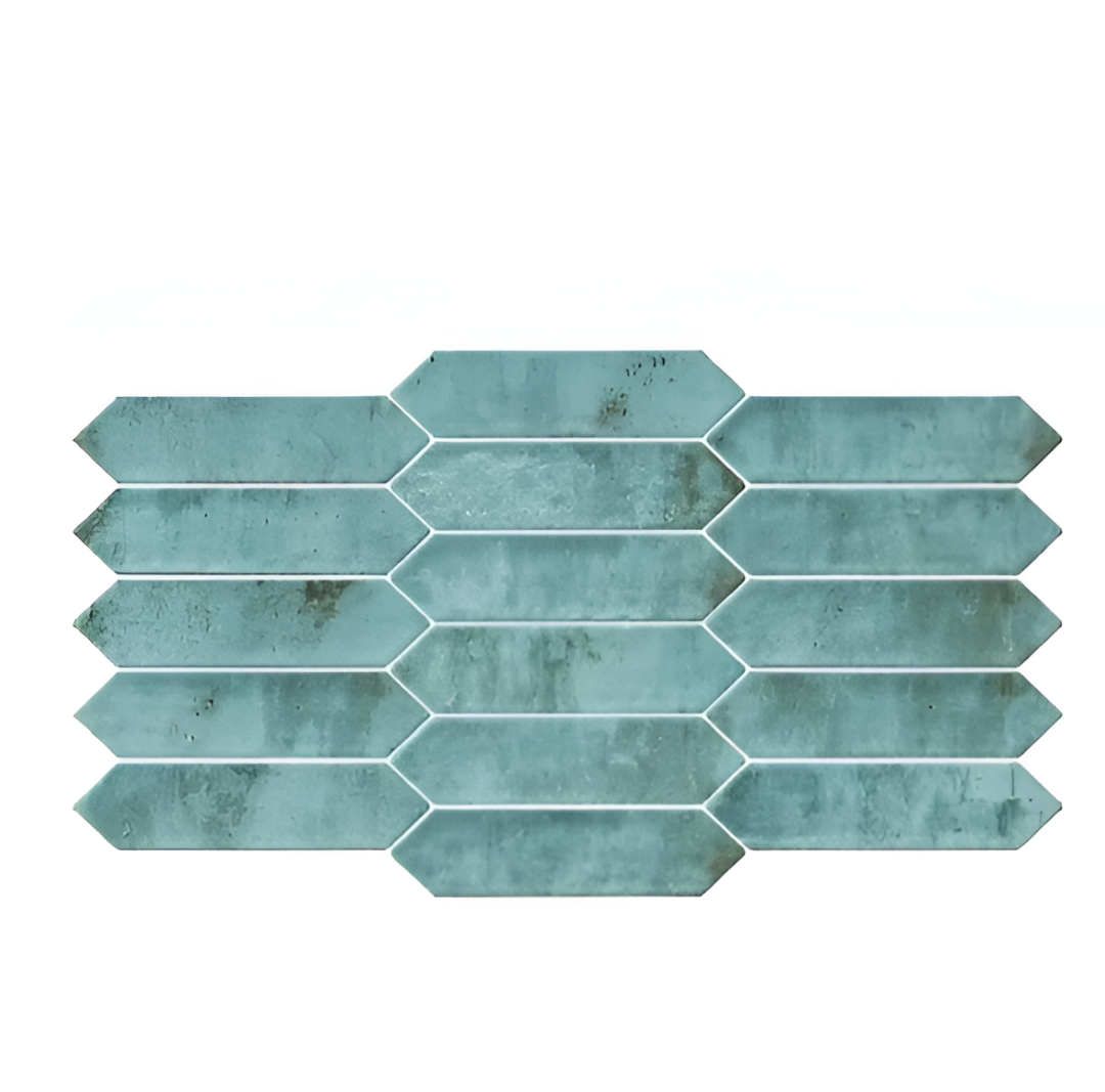Zenga Ocean Glossy Subway Tile 3x12 inch with soothing ocean blue color and sleek glossy finish, ideal for kitchen backsplashes, bathroom walls, and stylish modern interiors.