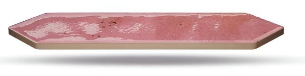 Zenga Rose Glossy Subway Tile 3x12 Inch with soft pink glossy finish, smooth polished surface, perfect for stylish and elegant kitchen backsplashes or accent walls
