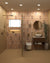 Brick Decor 1 24x48 Inch tile on bathroom back wall with Brick Matt on side walls and floor