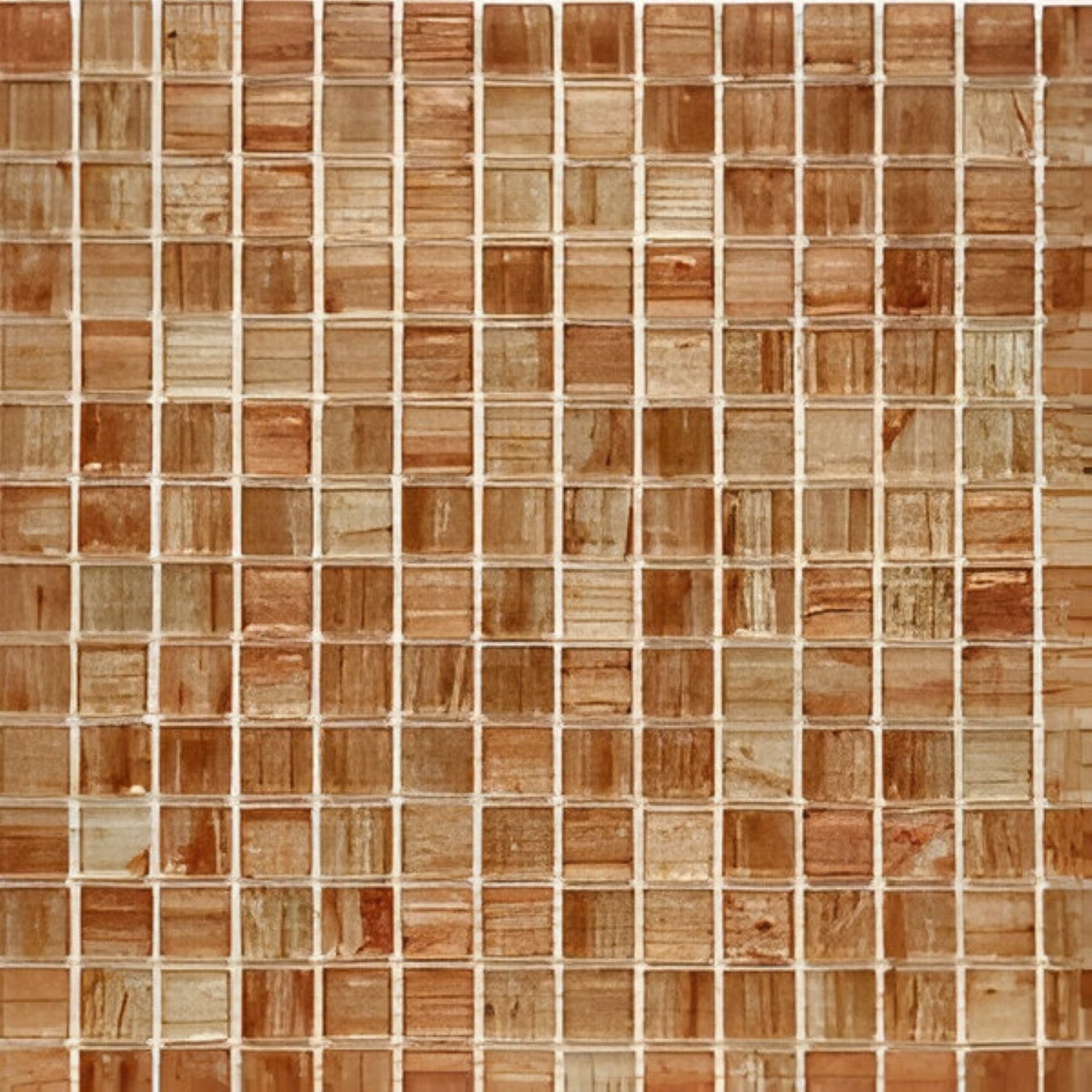 Copper Shimmer Mosaic Glass Tile 12x12 Inch