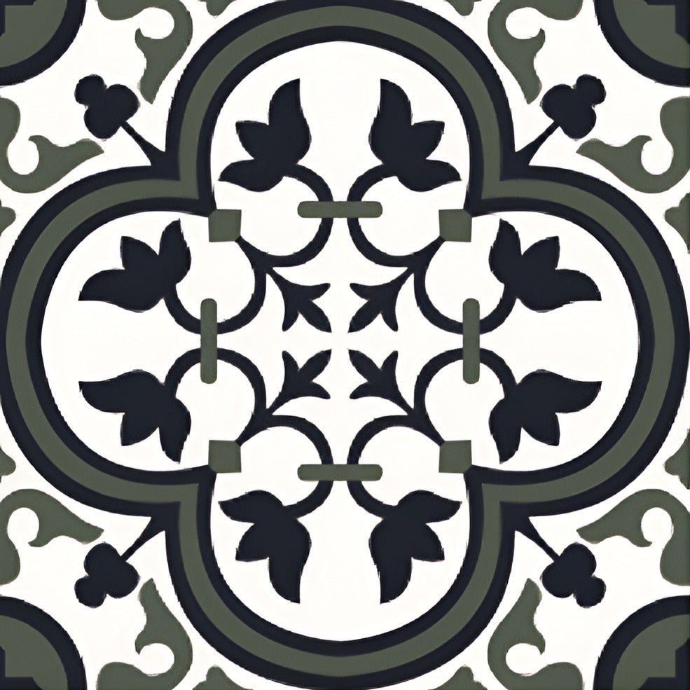 Dictate Foresta Green Moroccan Vitrified Tile 12 Inch x 12 Inch