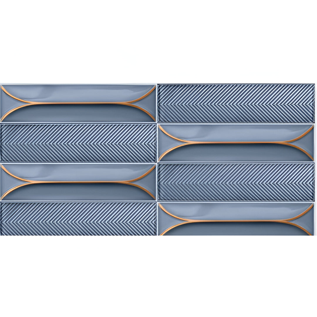 Flauti Dark Blue Ceramic Tile 12 x 24 Inch