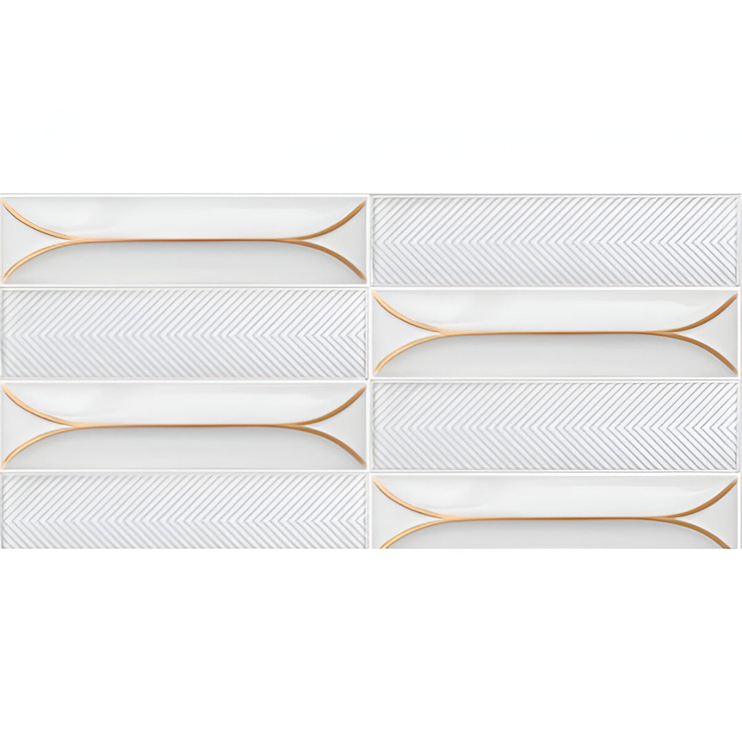 Flauti Off White Ceramic Tile 12 x 24 Inch