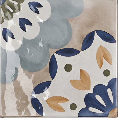 Lucido Floral Vitrified Gloss Tile 8 * 8 Inch