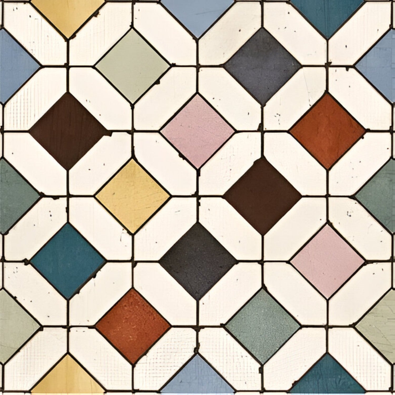 Retro Petal Matt Ceramic 8 Inch * 8 Inch Tile