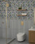 Bathroom with Mould Grey HL-1 floral wall tile above Frame Mould Grey panel tile