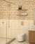 Bathroom with Mould Pale HL-1 floral wall tile above Frame Mould Pale panel tile