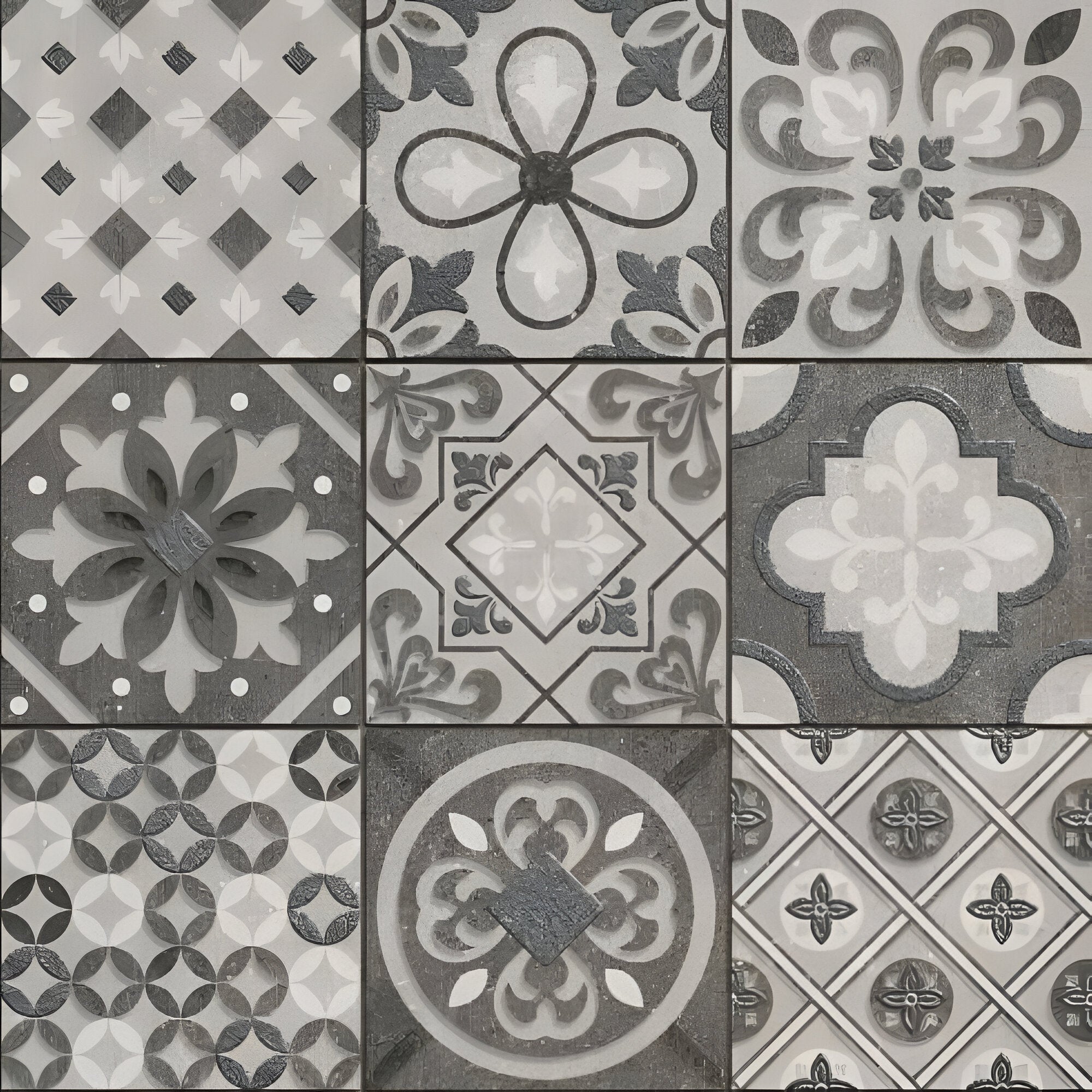Novart Grigio Decor Moroccan Tile 16*16 Inch (B)