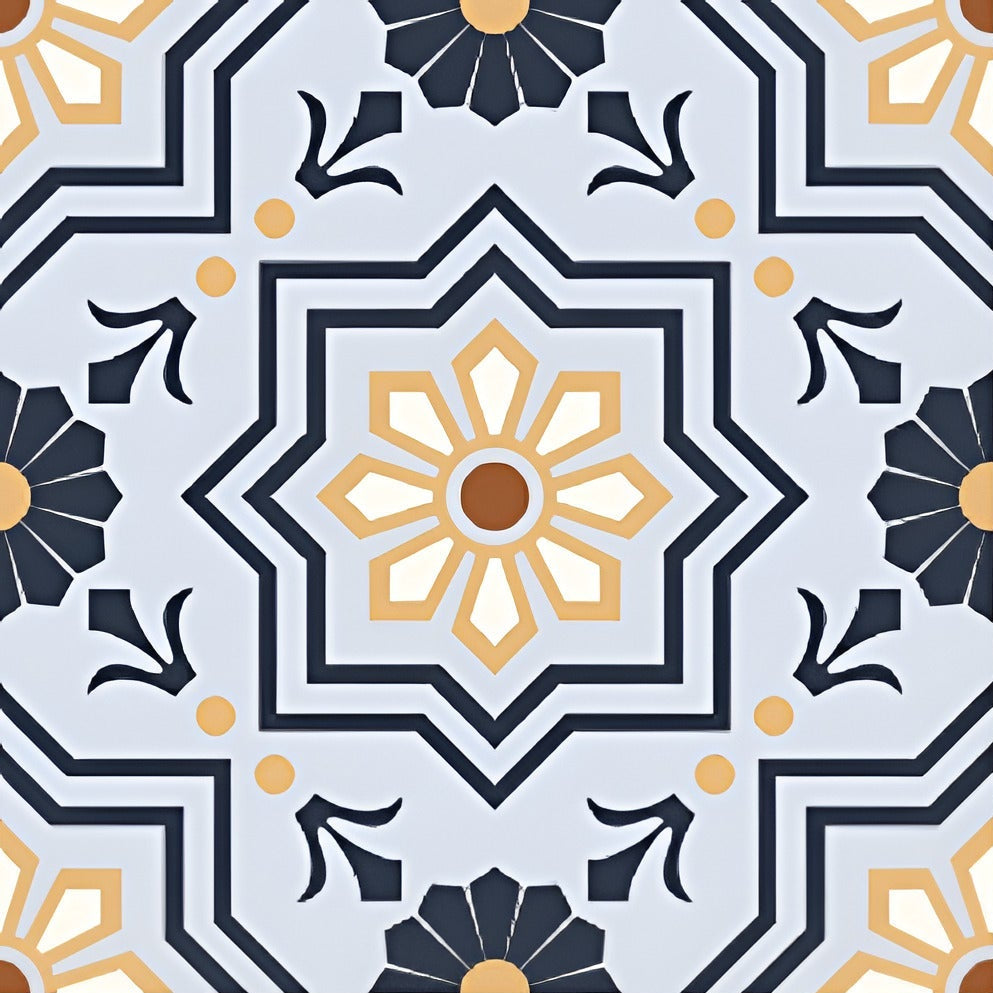 Octa Blue Moroccan Vitrified Tile 12 Inch x 12 Inch
