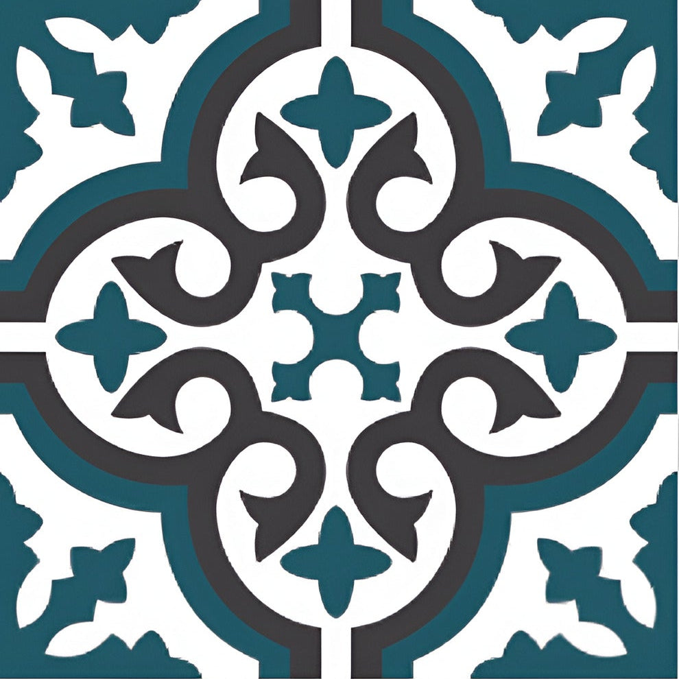Octavia Aqua Moroccan Vitrified Tile 12 Inch x 12 Inch
