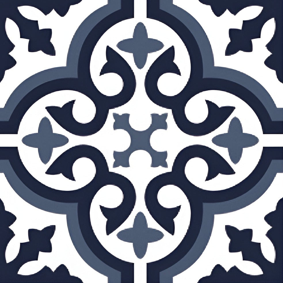 Octavia Blue Moroccan Vitrified Tile 12 Inch x 12 Inch