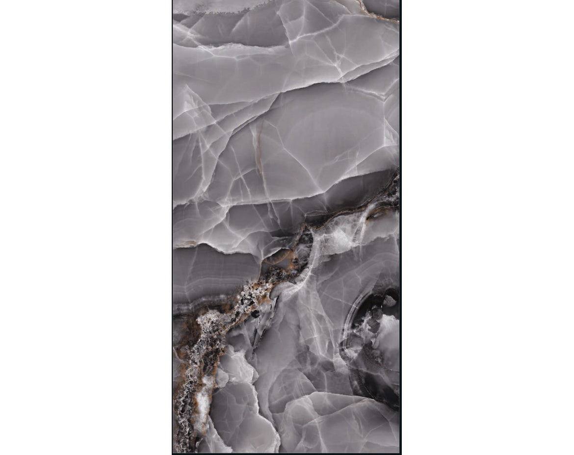 Onyx Turquoise Black 32 Inch x 64 Inch tile face close-up