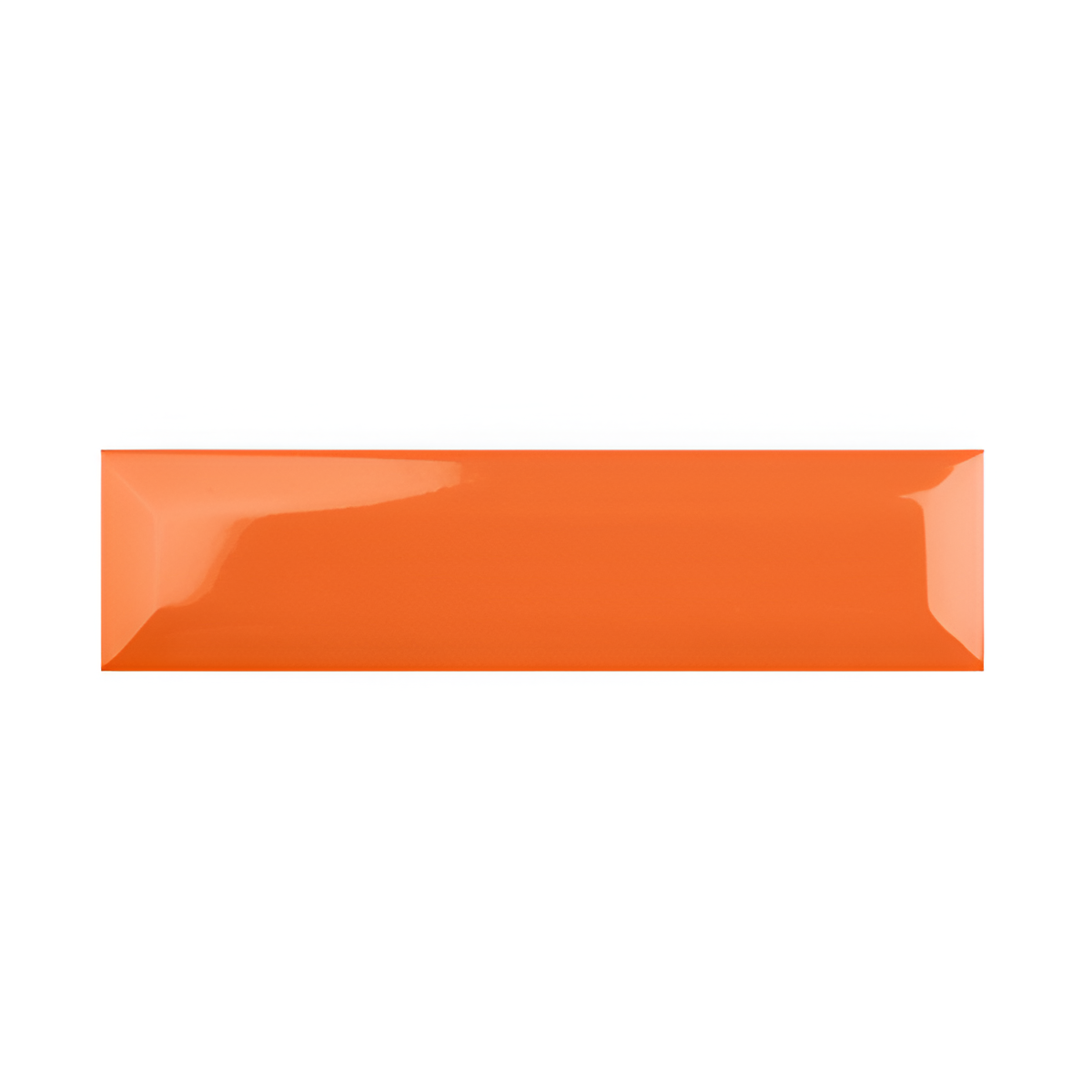 Orange Bevelled Subway Tile 3 Inch x 12 Inch