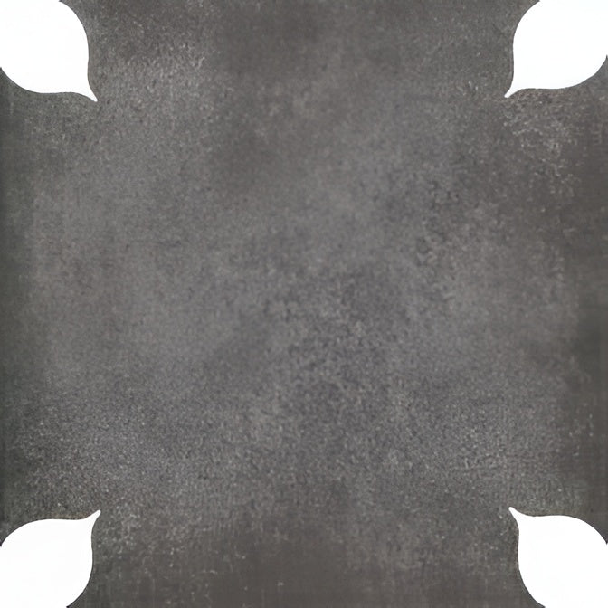 Petal Grey Ceramic Athangudi Tile 12 Inch x 12 Inch
