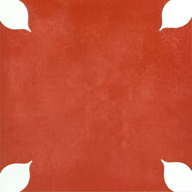 Petal Red Ceramic Athangudi Tile 12 Inch x 12 Inch