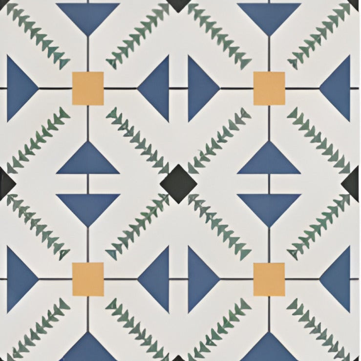 Pragun Blue Moroccon Ceramic Tile 24 x 24 Inch