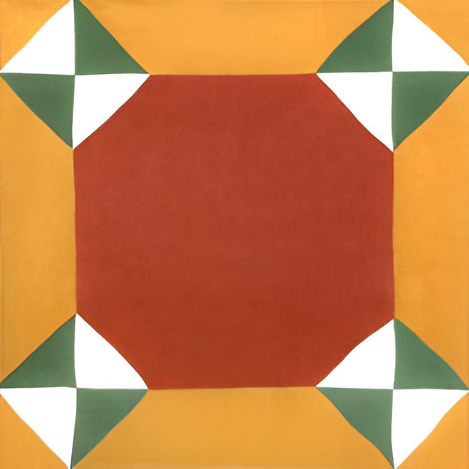 Royal Octagon Ceramic Athangudi Tile 12 Inch x 12 Inch