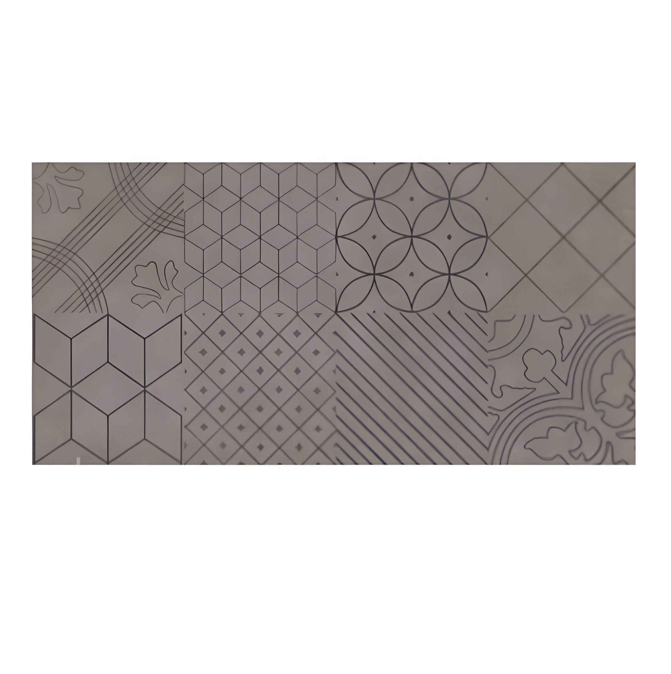 Stratos Grey Decor 4 Vitrified Tile 24 x 48 Inch
